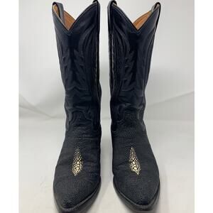 VTG RANCHO STINGRAY BOOTS STINGRAY DIAMOND PATTERN POINTED TOE 26.5 MEXICO